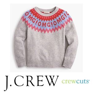 J. CREW Girls' "OMG" Fair Isle sweater Size 8